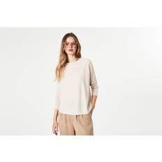 Davida Curved Cashmere sweater i light beige