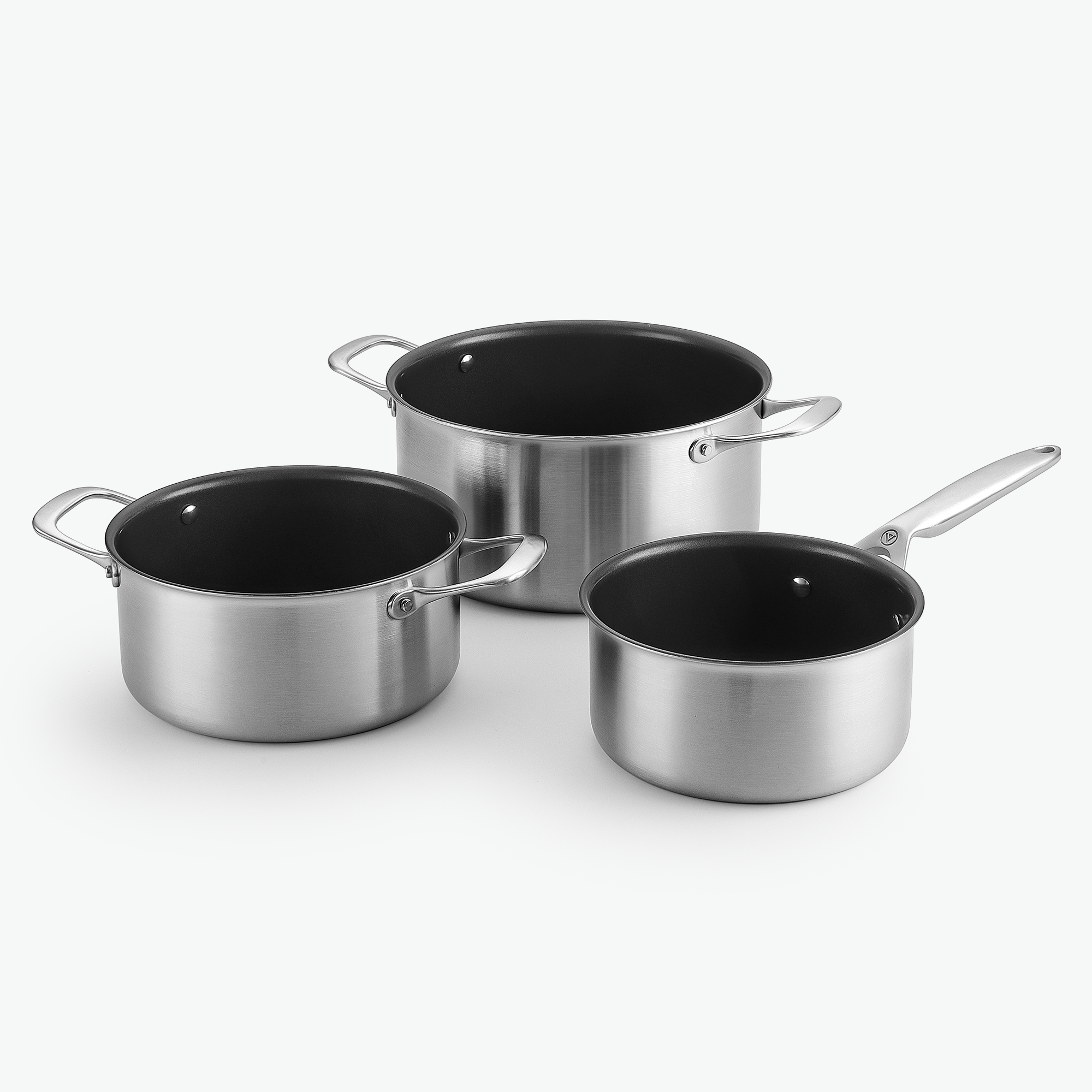 3-Ply stekpanna & gryta set - Keramisk Gryta Trio Set - 3 delar / Utan