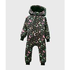 Waterproof Softshell Overall Comfy Butterflies Black Jumpsuit