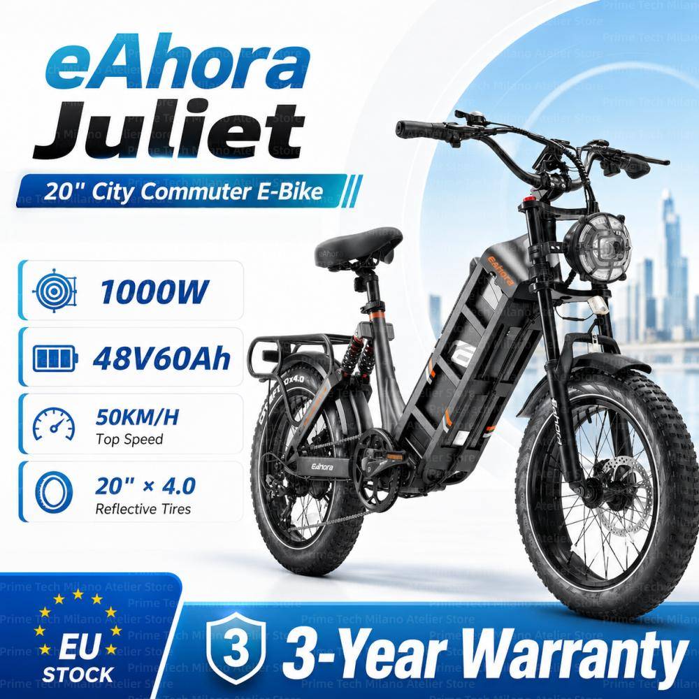 EU Juliet Elcykel, 1000W 48V 60Ah Batteri, 20*4.0 Tum Feta Däck, Hydraulisk Broms Elektrisk Mountain E‑Bike