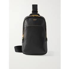 TOM FORD - Full-Grain Leather Messenger Bag - Men - Black