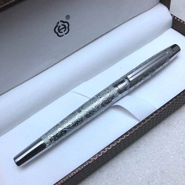 Hjälte r03 lyxiga präglade blommor silver reservoarpenna ljus medium nib kontorspenna - Med originalförpackning