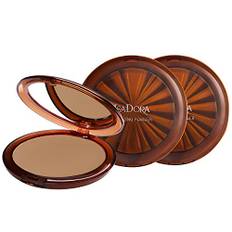 IsaDora Bronzpuder - Pressed Bronzer Powder Set med Spegel och Puderborste 3-Pack Makeup Glow Bronzing Puder – Lyster Solpuder Flerpack Smink - 43 Terracotta Bronze