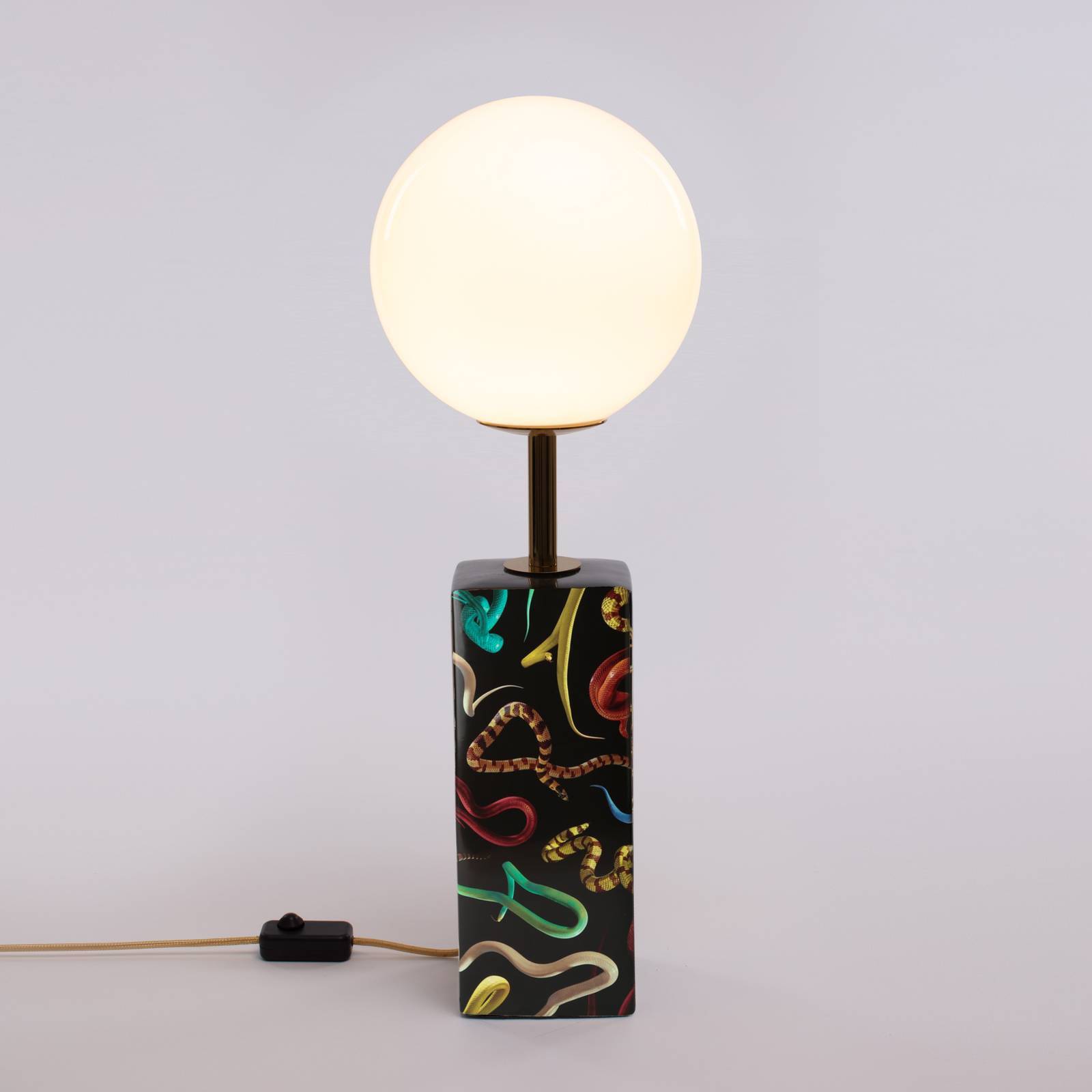 SELETTI Design bordslampa Toiletpaper, dimbar, Svart, Vardagsrum / matsal, Keramik, Design, Bordslampa