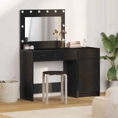 vidaXL Smyckebord med låda 2 pcs Svart 40 x 41 x 75 cm Konstruerat trä