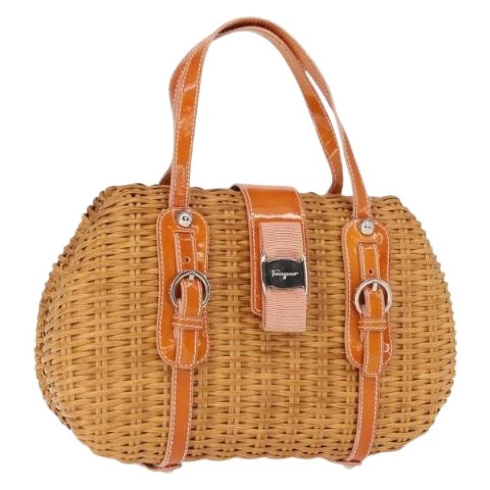 Salvatore Ferragamo Pre-owned Pre-owned Læder Håndtaske - Vintage - Dame - Brun - ONE SIZE - Læder