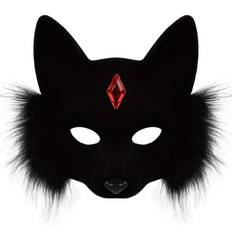 TEMU Animal Half Face Synthetic Gemstone Masks Mask Costumes Props