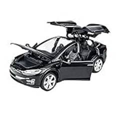 1:34 För Tesla Model X90 Metallmodell Akustooptisk Leksaksbil Med Bakåtdragning 4 Öppen Dörr Blinkande Musik Barnleksakspresent (Color : B, Size : No box)