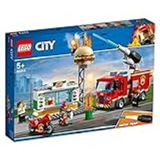 LEGO City Burger Bar Fire Rescue 60214 Building Kit, 2019 (327 Pieces)