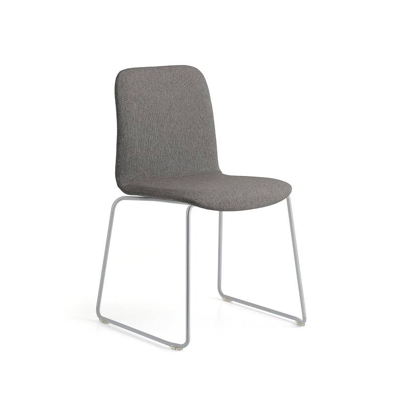 Stol LABELL, medstativ, silver/mörkbrun
