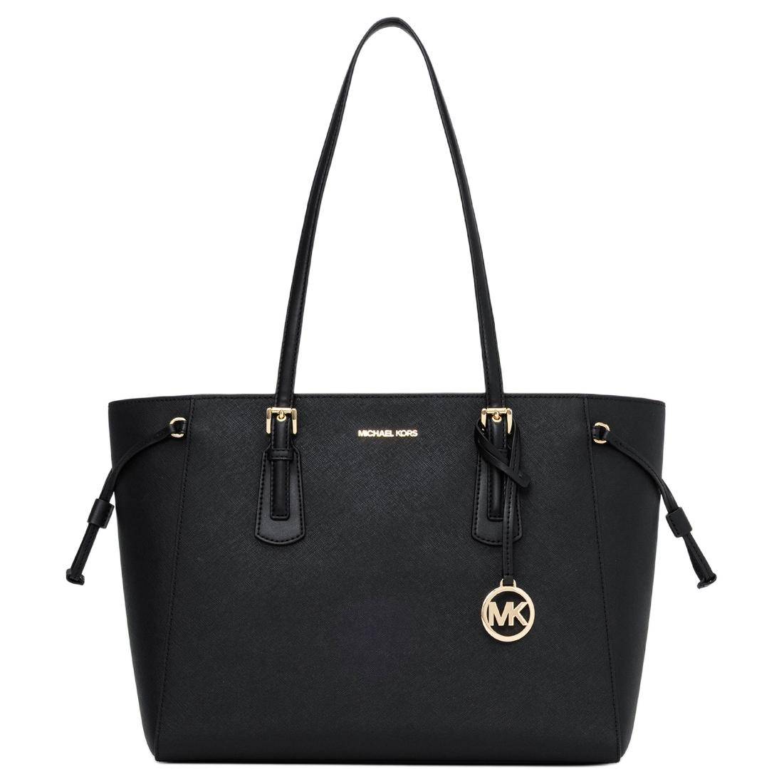 Michael Kors Voyager Stor Axelväska Med Guldhårdvara Damväskor Svart 35R6GV6T7L-BLACK black