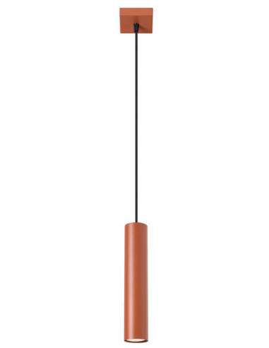 LAGOS Loftlampe i stål Ø6 cm 1 x GU10 - Rødorange