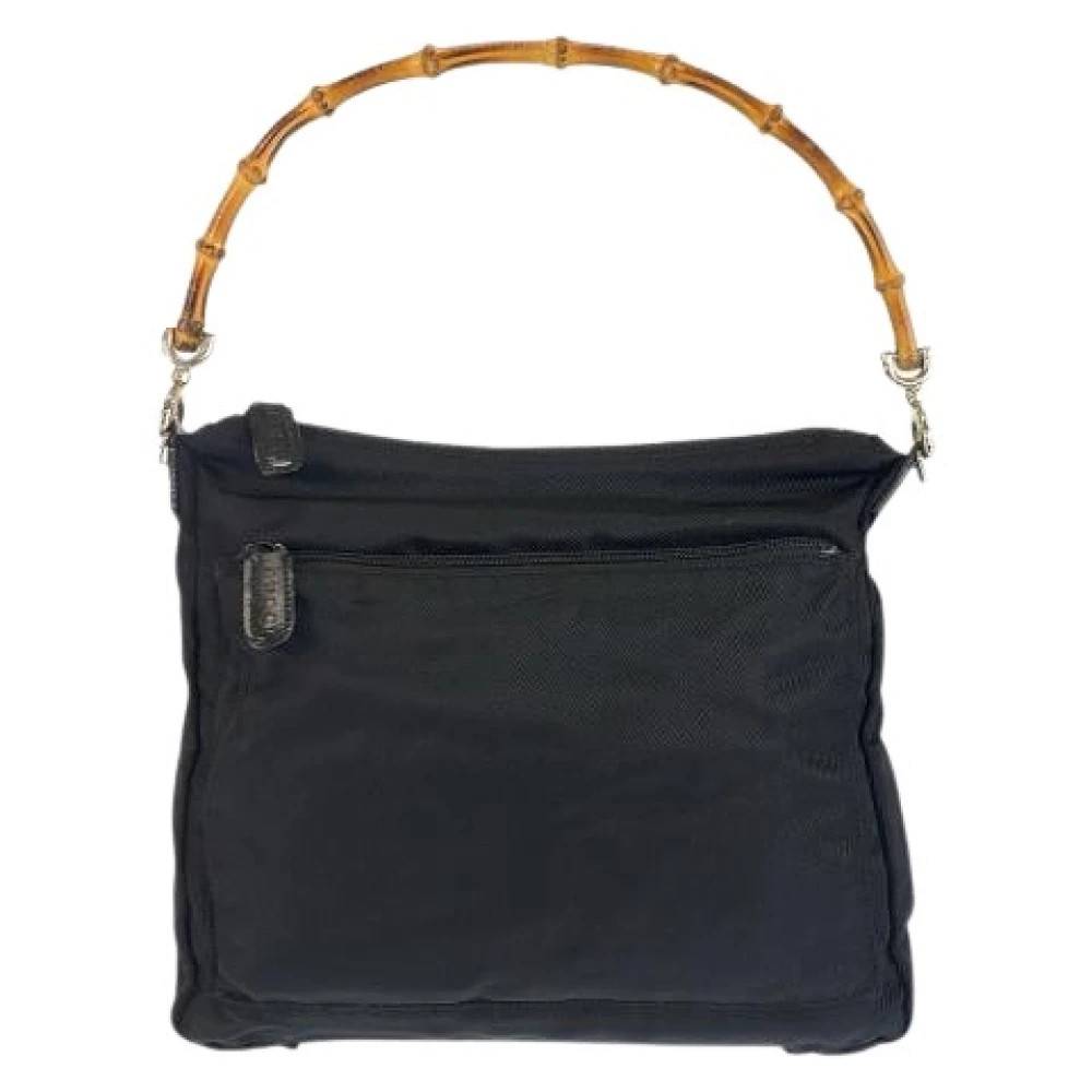 Gucci Vintage - Pre-owned Bamboo Nylon Handbag Vintage - Dam - ONE Size - Nylon