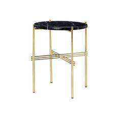 Ts Side Table Ø40 cm - Black Marquina Marble/Brass Frame