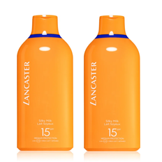 Lancaster - 2 x SUN BEAUTY Silky Milk SPF15 400 ml - Solcreme - Fri fragt og klar til levering - Prismatch