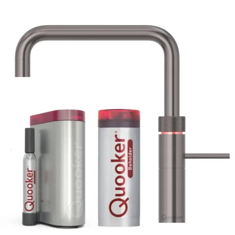 Quooker Fusion Square Gun Metal, inkl. Pro3 beholder & Cube Beholder