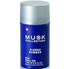 Musk Collection Deodorant Roll-On för Män, 75ml - Sledge Hammer Doft, Utan Aluminiumsalter, 24 Timmars Skydd, Hög Kvalitet, Tillverkad i Schweiz