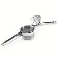 TEMU Commercial Grade Stainless Steel Potato Presser Masher Ricer - Effortless Mashing Preparation, Manual Kitchen Tool For Fruits And Vegetables, Potato Masher