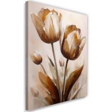 Lærred print, Tulipaner Buket Blomster i sepia