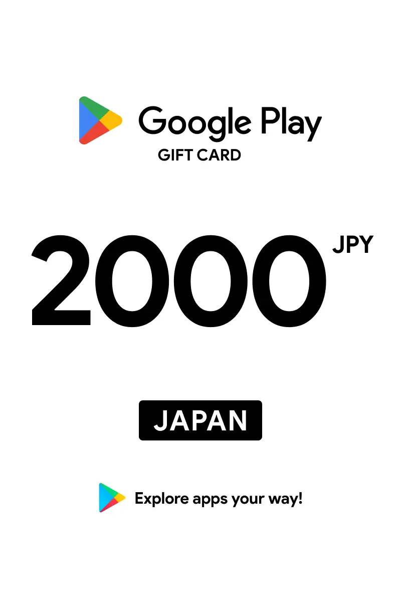 Google Play ¥2000 JPY Gift Card (JP) - Digital Code.