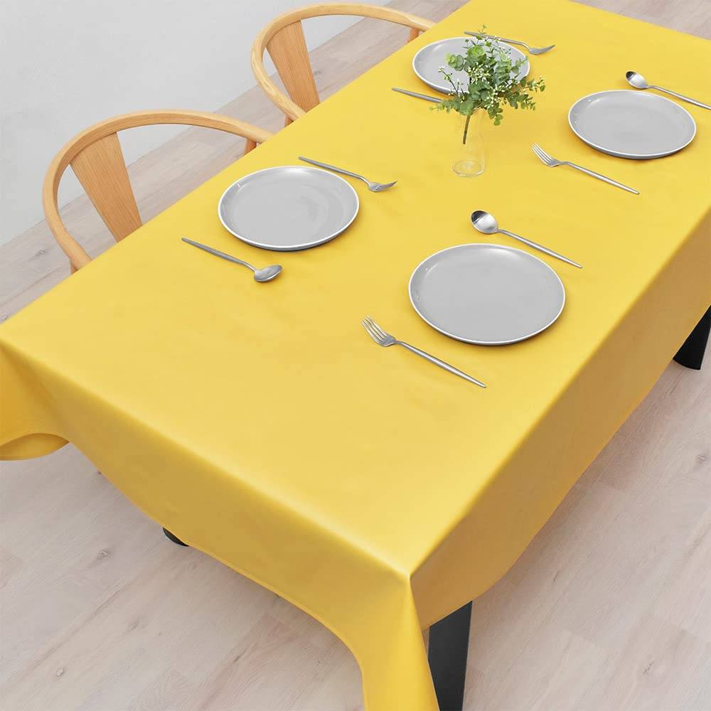STYLE Decor Waterproof Laminated Vinyl Tablecloth, Nordic Style, 140cm x 210cm, Citron Yellow, W4803120