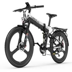 Lankeleisi XT750 Sport Adult Outdoor Folding E-Bike 48V12.8AH Battery 500W Motor City Electric Mountain Bicycle 26 Inch Off-Road Electric Bicycle gul