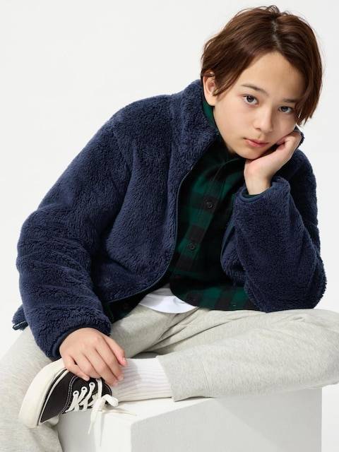 Uniqlo - Fluffy Fleece Full-zip Jacket - Navy - 5-6 Years (120cm)