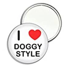 I Love D*ggy stil – 77 mm rund kompakt spegel