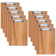 LELADY Klemmbrett A5, 10 Stück Klemmbrett aus Holz, Schreibbrett Klemmbrett mit Metalklemme, Pad Halter Clipboard, Zwischenablage Schreibblock, A5 Clipboard