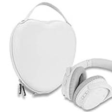 Geekria NOVA Hörlursfodral för platt på-öra/over-ear-hörlurar, ersättning hårt skal resväska med kabelförvaring, kompatibel med Bose QCUltra, Sony, JBL, B&W headset (vit)