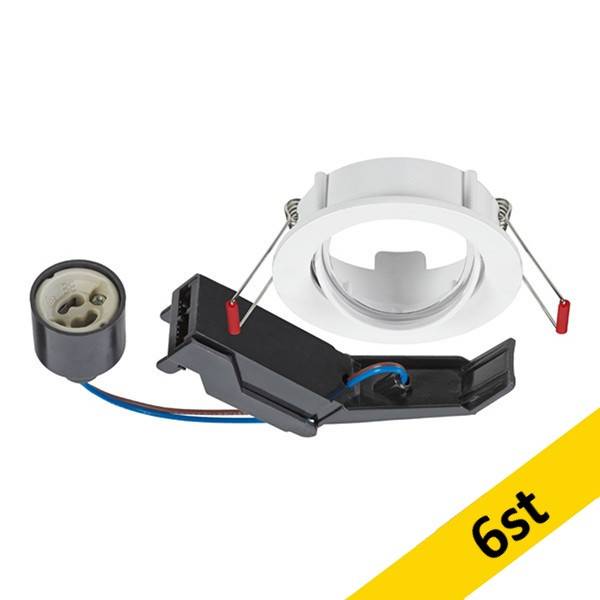 LED infälld armatur GU10 | Ø83 mm | IP23 | vit | Sylvania 6st