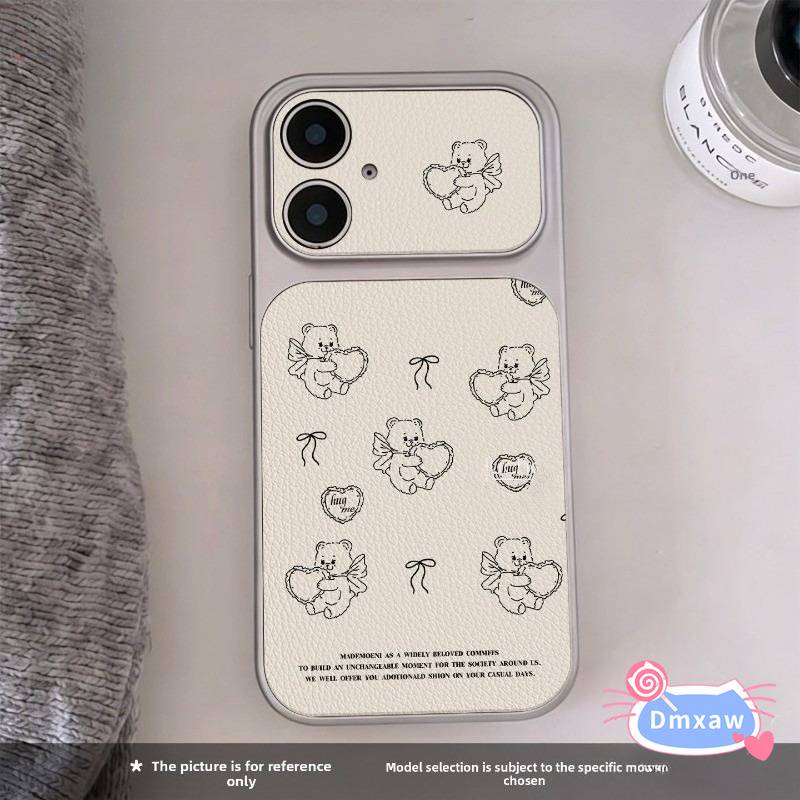 Cute Angel Bear Soft Cover For Xiaomi Poco X8 Pro Max X7 X6 Neo X4 X3 GT NFC M8 M7 M6 Plus M5S M4 M3 Pro PU Leather Case
