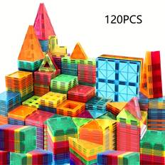 TEMU Magnet Tiles Magnetic 3d Building Blocks Set Educational Construction Toys - Creative Construction Playboards For , Abs Material - 60//120pcs