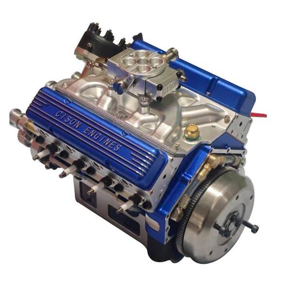 V8 Motor Ornament - Resin Motor Model til Stue, Soveværelse, Kontor - 15cm x 11cm x 10.5cm Blue