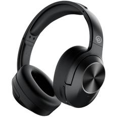 E11 Active Noise Cancelling Headphones Wireless Over Ear Bluetooth Headphones with Microphone Deep Bass, 30H Playtime - Black