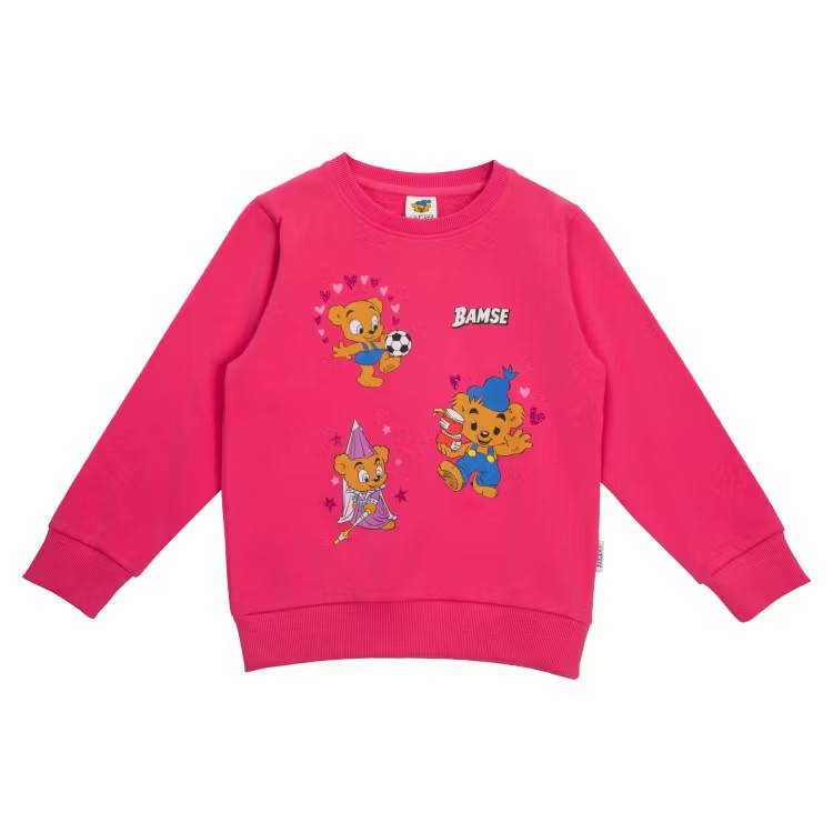 Bamse Nalle-Maja collegetröja fuchsia: 110