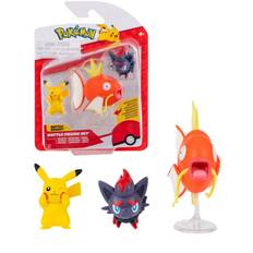 Pokemon Battle Figure 3 pack figurer - Pikachu, Zorua och Magikarp - 5 och 8 cm