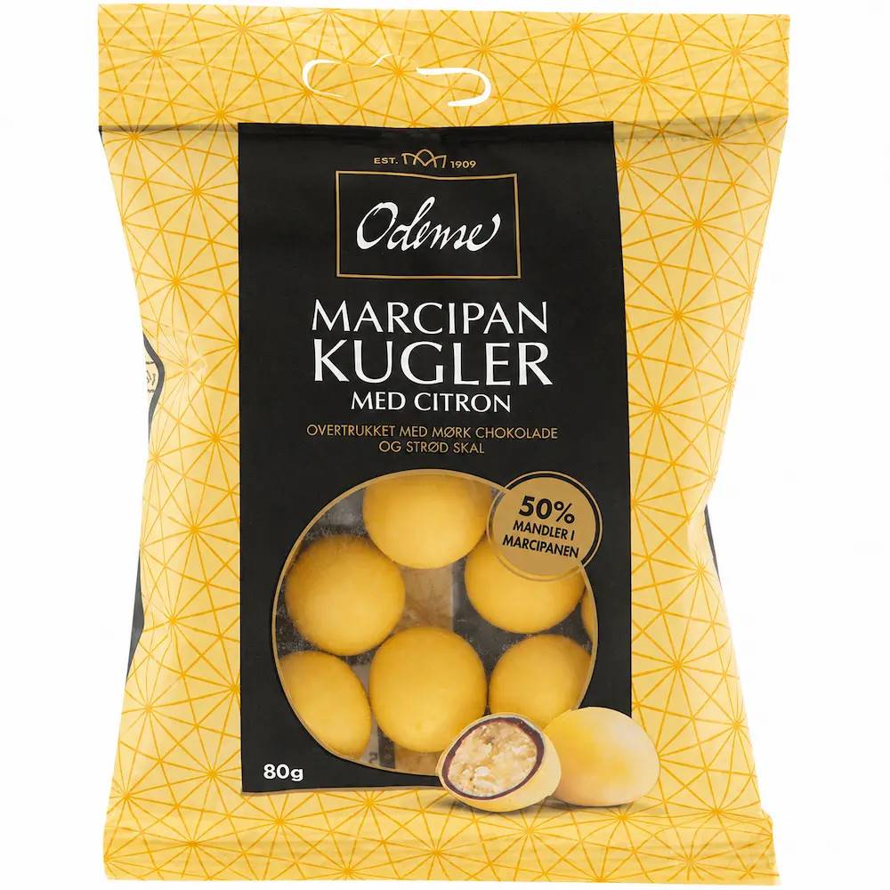 ODENSE Marcipankugler Citron 80 g