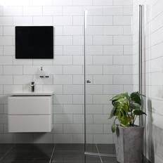 Brusedør Bathlife Mångsidig Rund 45° Krom 800 Klart Glas