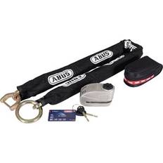 Skivebremselås + Kædelås - Abus Granit Detecto X Plus 8008 + 12KS 120 Black (120cm)