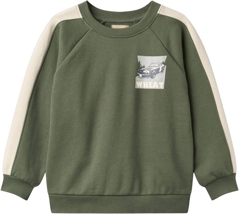 Wheat Sweatshirt L/S Zac Stl. 128/8y unisex - Sweatshirts Från Magasin - Thyme (128/8y)