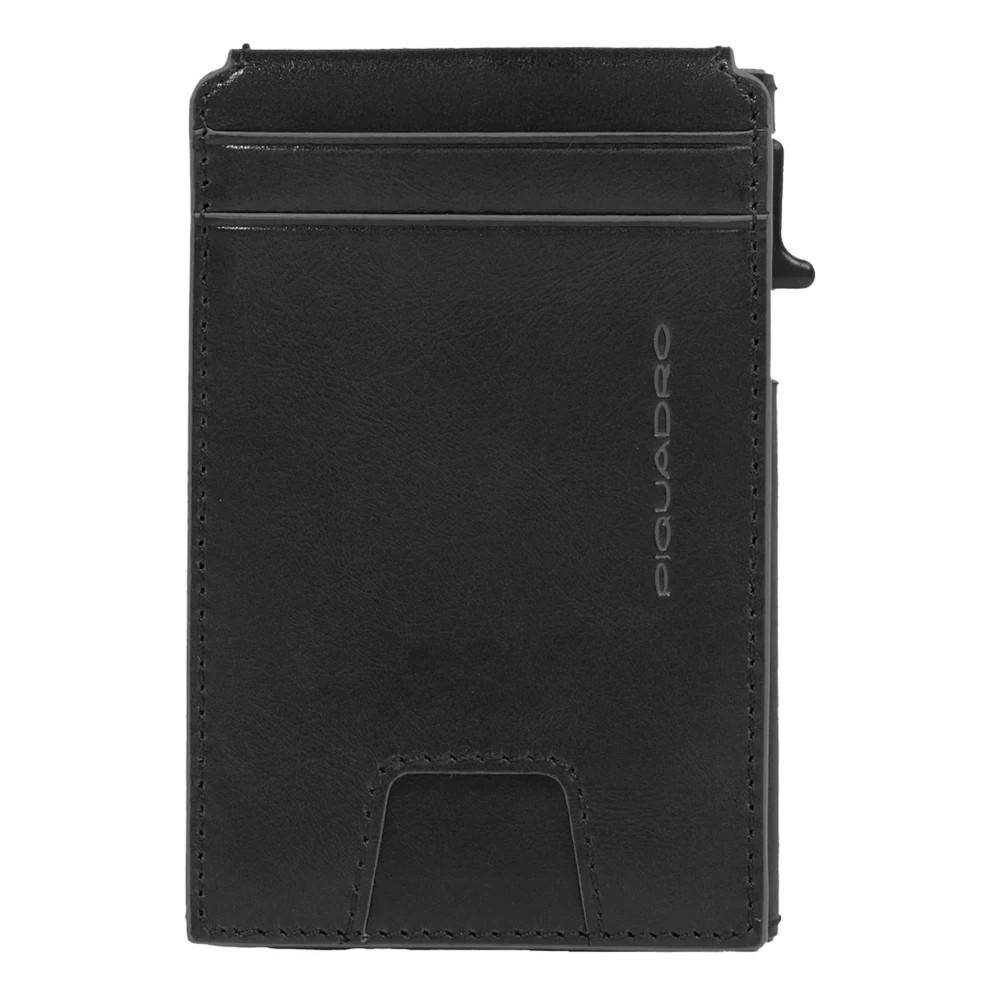 Piquadro Pop-up Kortholder med Udklappeligt ID-vindue - Accessories - unisex - Sort - ONE SIZE - Bomuld