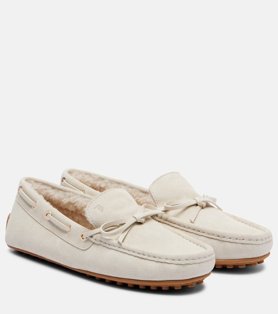 Tod's Náuticos Gommino de ante con borrego - blanco - EU 41.5