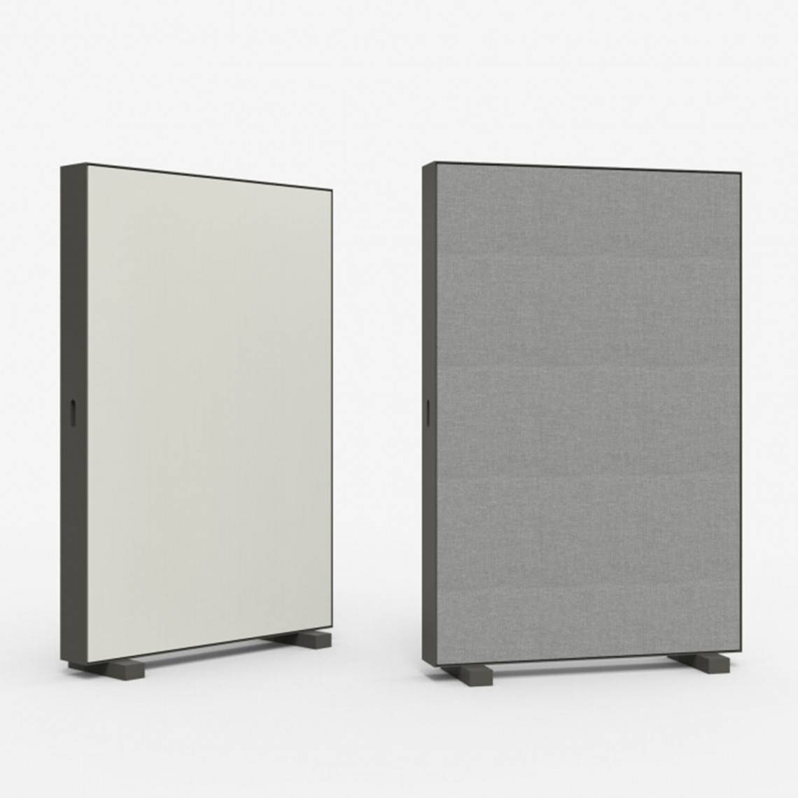 Skærmvæg Unit - Med glastavle, Farve Soft 150 / Xpress 60003, Ramme Umbragrå, Størrelse B120 x H185,5 cm.