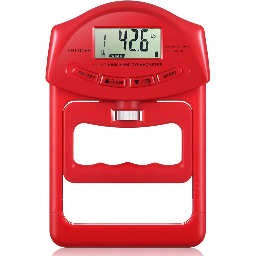 GripMaster - Digital Handkraftmätare upp till 90Kg - Röd