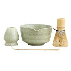 Matcha-sæt, Japansk tesæt inklusive Matcha-skål med tud, Matcha-holder, Bambus-Matcha og Bambus
