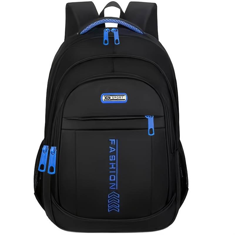 TEMU Neutral Square Bag, Men's And Women's New Backpack, Japanese Korean Campus Backpack, Nylon Oxford Cloth Bag, Large Capacity Fashionable Contrasting Color Travel Backpack [zipper Random]