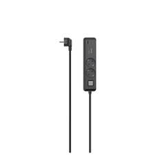 HAMA Power Strip 2-Way USB-C/A 65W PD 1.4m Black/Grey