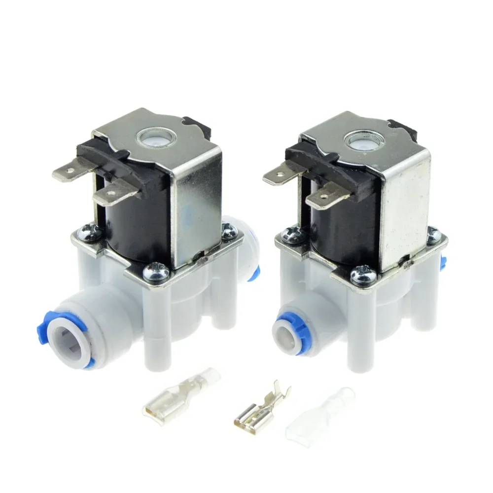 Electric Plastic Solenoid Valve 12V 24V 220V Normal Closed 1/4" 3/8" Hose Pipe Quick Conntection RO Water Reverse Osmosis System