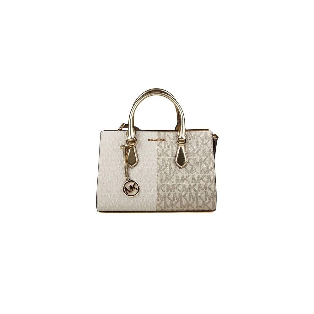 Michael Kors Sheila Medium Center-Zip Satchel - Tasker - Dame - Beige - ONE SIZE - Uld